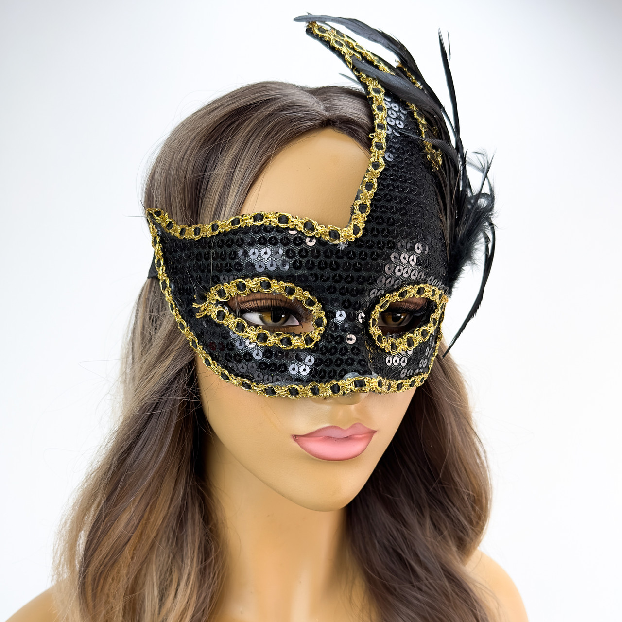 Halloween Costume Masquerade Masks with Feathers US FREE SHIP