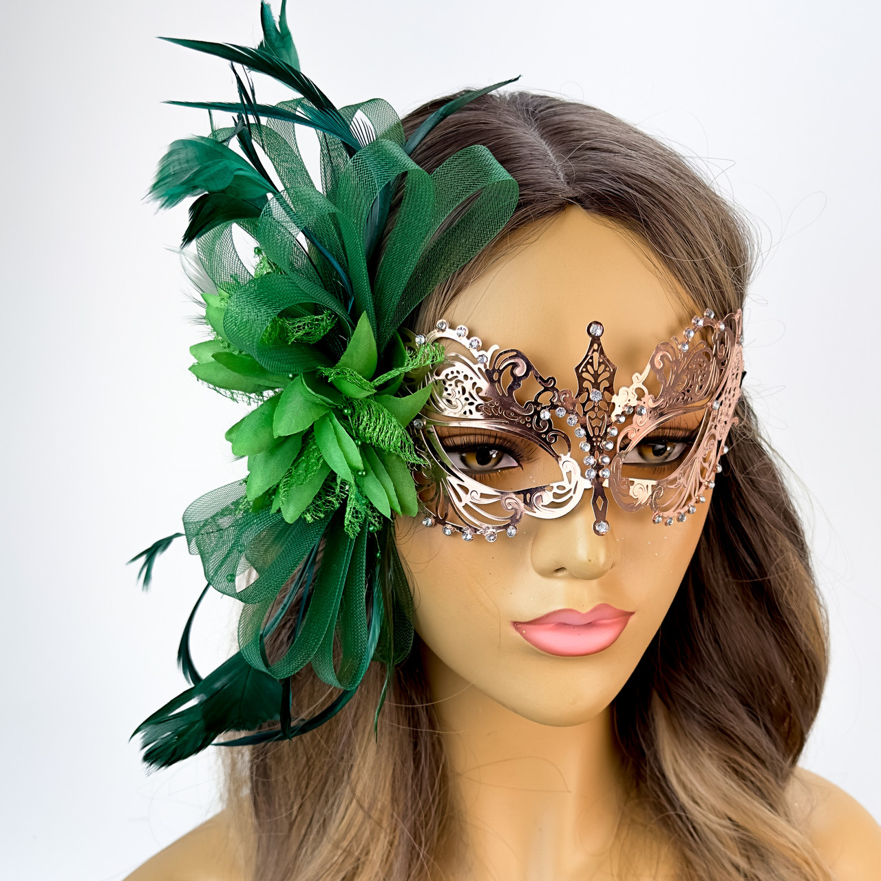 Green Masquerade Mask Feathers Masquerade Ball Masks