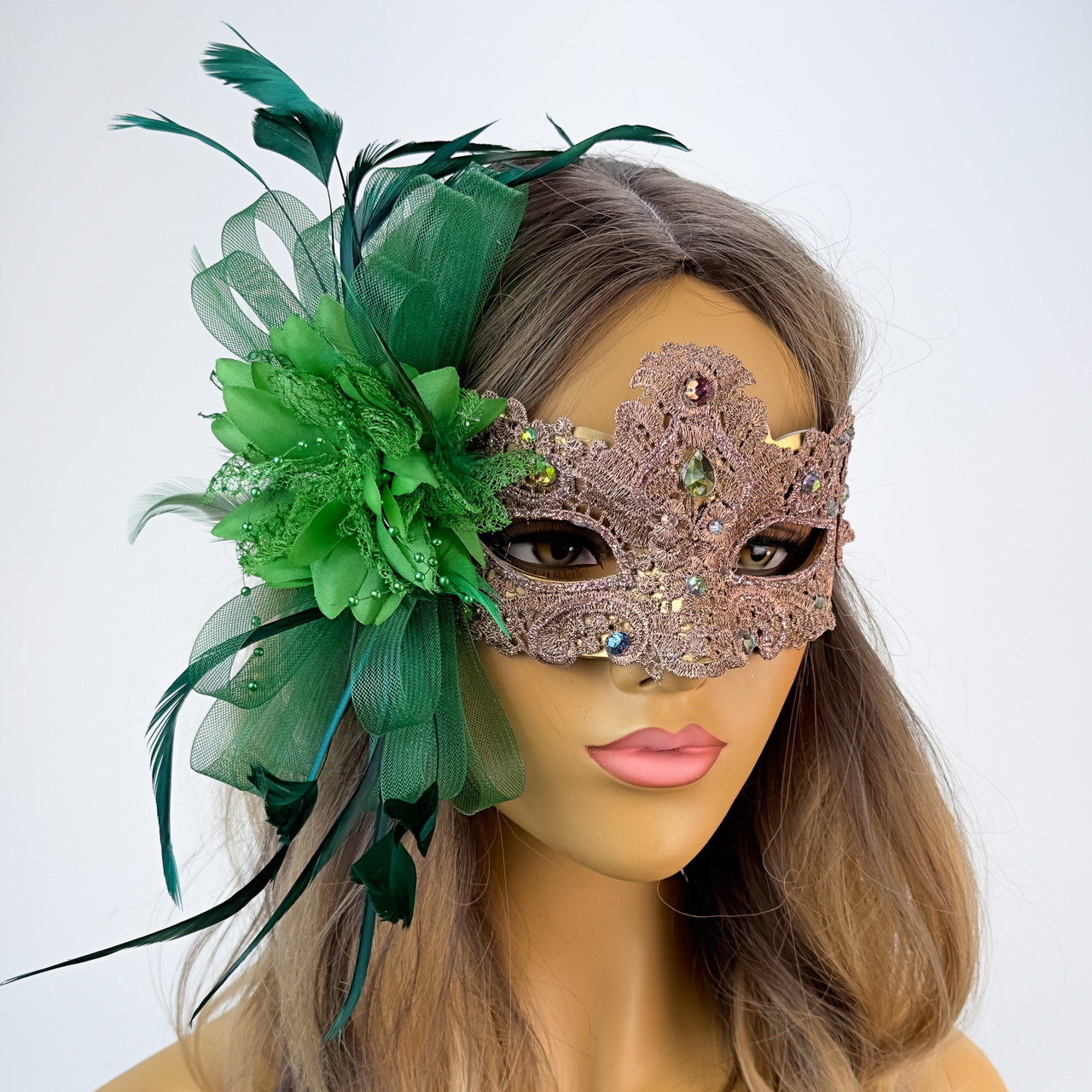Green Masquerade Mask Feathers Masquerade Ball Masks