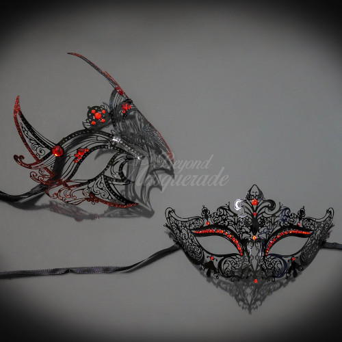 X-men mask, wolverine mask in black and red. Red wolf mask.
