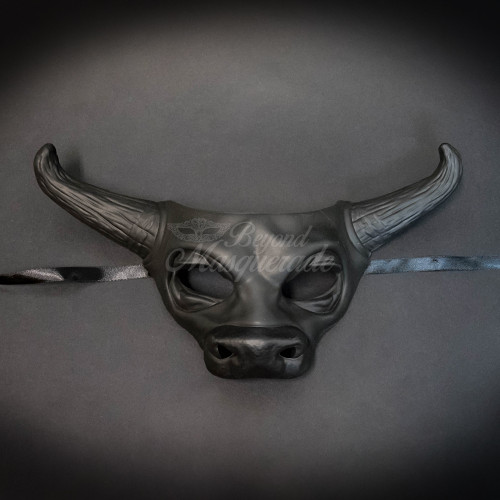 Horned Bull Mask Animal Masquerade Mask for Men Halloween Costume Mask