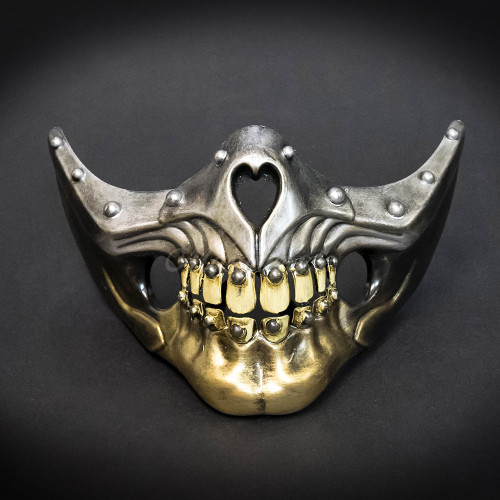 Steampunk Mouth Mask Respiratory Cosplay Mask Black Gold Propeller Detailings