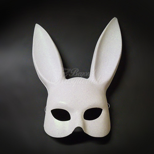 New white rabbit mask great for masquerade mask parties. The bunny mask is a great party mask for costume parties and events.