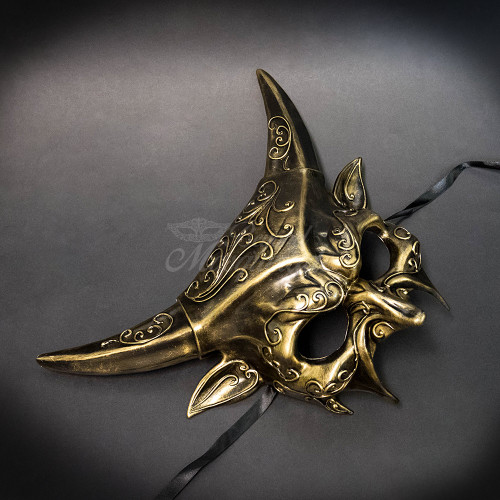 Devil Demon Masquerade Mask Men Gold M39292