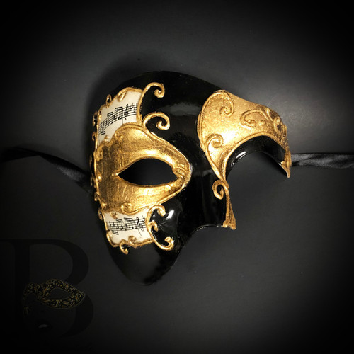 masquerade mask for men, men masquerade mask, gold and black phantom masquerade mask, black masquerade mask, phantom mask.