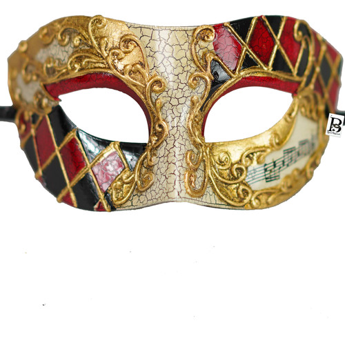 Masquerade Masks Phantom Music Notes and Gold Flowers Unisex