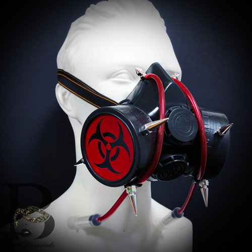 Respirator Mouth Mask Steampunk Masquerade Mask Red and Black Costume Mask