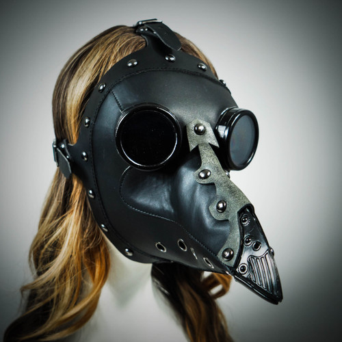 Steampunk covid mask, Plague doctor mask, masquerade mask, steampunk costume mask, masquerade mask, black masquerade mask, bird mask, raven mask. 