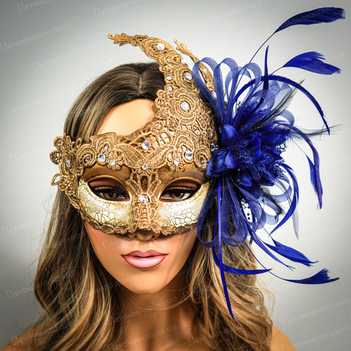 gold masquerade mask, blue masquerade mask, blue feathers mask, feather masquerade masks, feather masquerade mask, feather masks, feather party masks, feather party mask.
