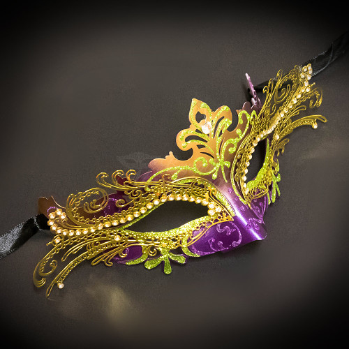 MASQUERADE MASK WOMEN | PURPLE GOLD GREEN