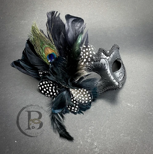 black feather mask