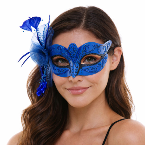 Feather Masquerade Mask Elegant Venetian Eye Mask for Women Luxury Ball Gala Halloween Costume