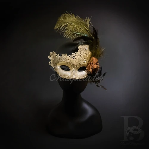 Beyond masquerade feather mask, masquerade masks with feathers,  Ivory masquerade mask, elegant masquerade masks for balls