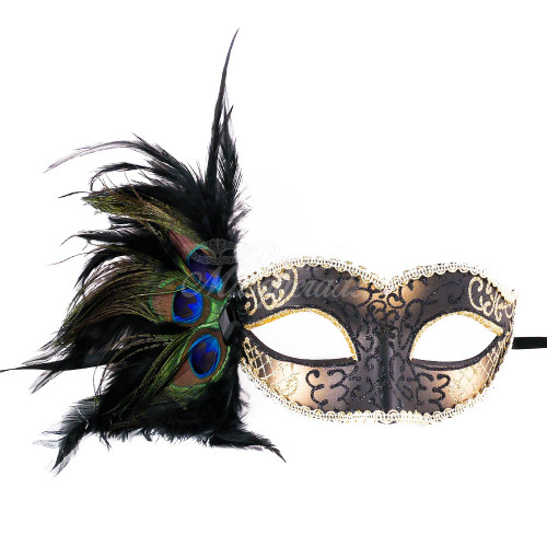 Venetian Feather Masquerade Mask M31060D
