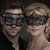 Couples Masquerade Mask Set Women’s Black Filigree Rhinestone Mask & Men’s Lace Venetian Mask Masquerade Ball, Prom