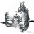 Phoenix Inspired Metal Masquerade Mask Black M7154 (Red Gems)