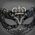 Masquerade Mask | Crown Metal Masquerade Mask Black with Rhinestones