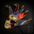 Venetian jester mask, masquerade jester  costume ball mask, blue gold jester masquerade mask