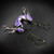 Deer antlers headband, white deer antler headband, purple roses with vines.