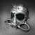 Steampunk Spike Terminator Masquerade Mask Silver 