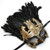 Roman Masquerade Mask Feathers Gold