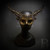 Gold masquerade mask, gold ram mask, ram mask, gothic outfit.