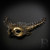 Gold masquerade mask, gold ram mask, ram mask, gothic outfit.