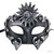 Roman Sun God Masquerade Mask Charcoal Chrome