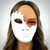 unpainted masquerade mask, white masquerade mask, white mask, half face mask. halloween mask