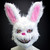 BIG BANG TOP KPOP WHITE RABBIT BUNNY MASK. STILL LIFE TOP MASK VIP Scary Rabbit Bunny Mascot Masquerade Mask Over the Head LED Lights