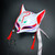 Red Kitsune Fox Masks Cosplay Slayer LED Light Up Masquerade Mask with Tassel and Painted Bells Halloween Costume Japanese Fox Animal Mask
