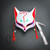 Red Kitsune Fox Masks Cosplay Slayer LED Light Up Masquerade Mask with Tassel and Painted Bells Halloween Costume Japanese Fox Animal Mask
