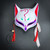 Purple Kitsune Fox Masks Cosplay Slayer LED Light Up Masquerade Mask with Tassel and Painted Bells Halloween Costume Japanese Fox Animal Mask
