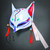 Blue Kitsune Fox Masks Cosplay Slayer LED Light Up Masquerade Mask with Tassel and Painted Bells Halloween Costume Japanese Fox Animal Mask
