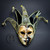 Jester Joker Mask Mardi Gras Masquerade Mask, Jester Mask, Masquerade Mask, Mardi Gras Mask, Venetian Mask Silk Floral Embroidery and Bells