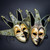 Jester Joker Mask Mardi Gras Masquerade Mask, Jester Mask, Masquerade Mask, Mardi Gras Mask, Venetian Mask Silk Floral Embroidery and Bells