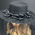 Top Hat Black Hat with Veil and Black Roses 