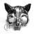 wild animal mask, VIP animal halloween mask, steampunk masquerade mask, fox mask, cat mask, wolf mask, wolverine mask