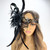 black feather masquerade mask FOR MASQUERADE BALL AND PROM MASQUERADE MASK