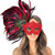 red feather mask, large feather masquerade mask, mardi gras masquerade mask, jubilee masquerade mask, masquerade ball mask, large red feather mask