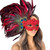 red feather mask, large feather masquerade mask, mardi gras masquerade mask, jubilee masquerade mask, masquerade ball mask, large red feather mask