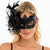 Venetian Masquerade Mask for Women Feather & Flower Mardi Gras Party Mask