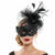 Lace Masquerade Mask with Feather Fascinator Elegant Venetian Party Eye Mask for Women Halloween Ball & Formal Events