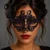 Black Venetian Masquerade Mask – Purple Rhinestone Metal Costume Mask for Women