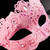 Lace Mask |  Sun Goddess Lace Masquerade Mask Pink