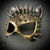 GOLD CAT HALLOWEEN MASQUERADE FACE MASK COSTUME COSPLAY STEAMPUNK SPIKES