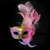Feather Masquerade Party Mask Gold Pink M6131