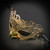 Gold masquerade mask, beyond masquerade, crown masquerade mask, filigree metal masquerade mask