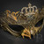 Gold masquerade mask, beyond masquerade, crown masquerade mask, filigree metal masquerade mask