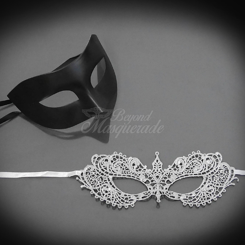 Couple's Masquerade Masks for Men Women by BeyondMasquerade.com